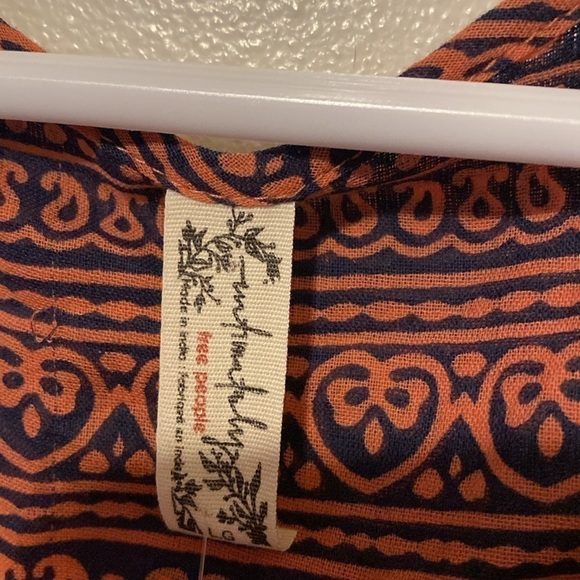 Free People Intimately Soul Of The Sun snap Bodysuit Boho Brick Combo shirt L - Picture 9 of 16